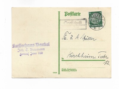 Heimat / DR / Grafschaft über Jever, Ra2 1936 auf Postkarte m. EF DR 516