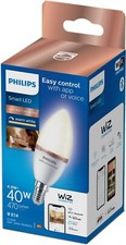 PHILIPS SMART LED 40W 470LUMEN E14 WARM WHITE WIZ CONNECTED LAMPADINA CANDELA F