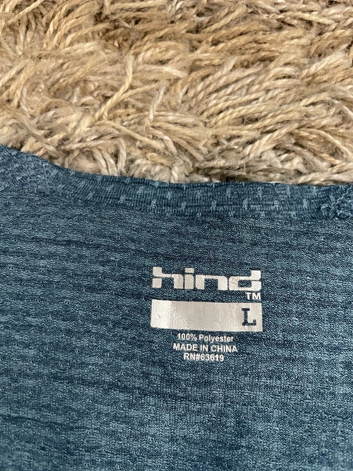 Camiseta Hind Performance Running Active para hombre talla L grande verde azulado manga corta Foto 4 de 4