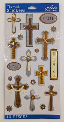 Jolee's Faith Hope And Rejoice Crosses Scrapbooking Stickers