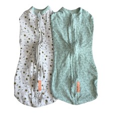 Swaddle Me Swaddlers Girls Small Medium Green White Bees Bedtime Cuddle Sleep