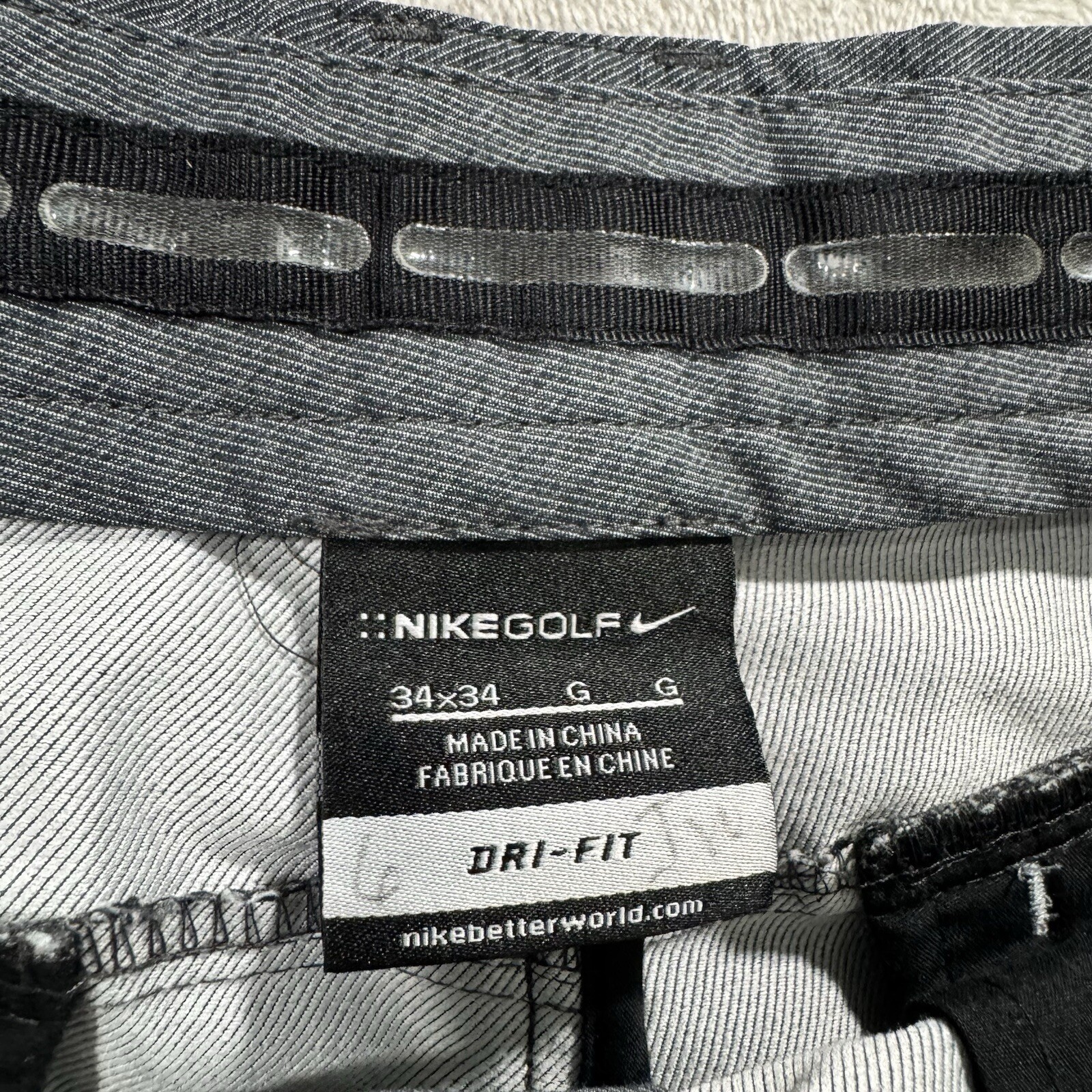 Nike Golf Mens 34 x 34 Heather 416578 Lined Slim Dri Fit Stretch Dress Pants