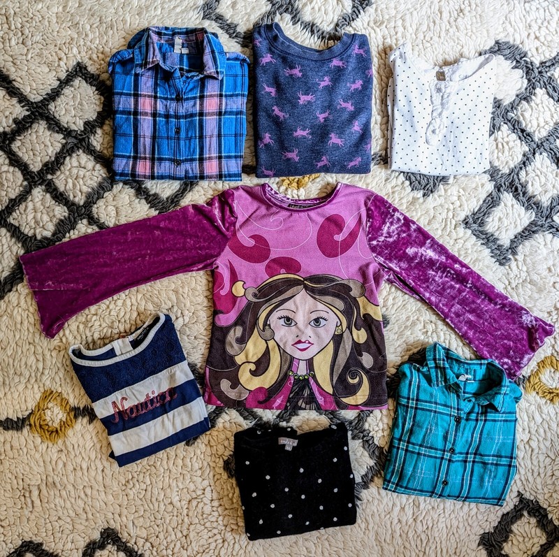 Lot 7 Girls Nautica Kids Plaid Shirts Tops Fall Winter Sweatshirts 6 Sweaters