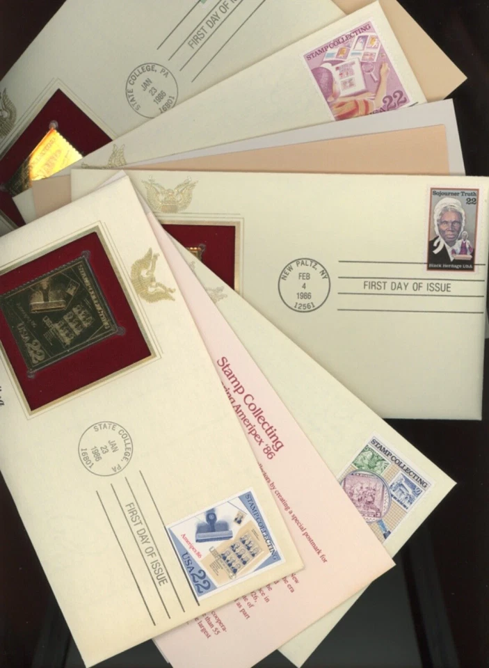 US Golden Replica 22kt FDC 58 first day covers with cards g7 (bb17 - Image 3 of 4