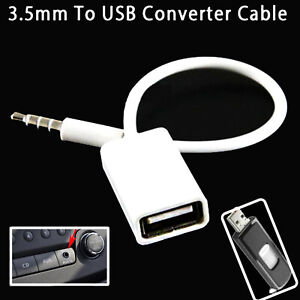35 mm aux male to usb female audio converter cable New Car 3 5mm Male To Usb 2 0 Female Mp3 Aux Audio Plug Converter Cable Adapter Ebay