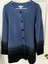 Women s Pendleton Cardigan Sweater Large Blue/Black Wool