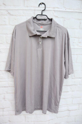 Herren Polo Shirt, Größe XL, Marke Hanes, grau, gepflegt - LB48