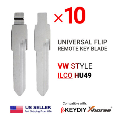 10x New Uncut Universal Flip Remote Key Blade VW Type HU49