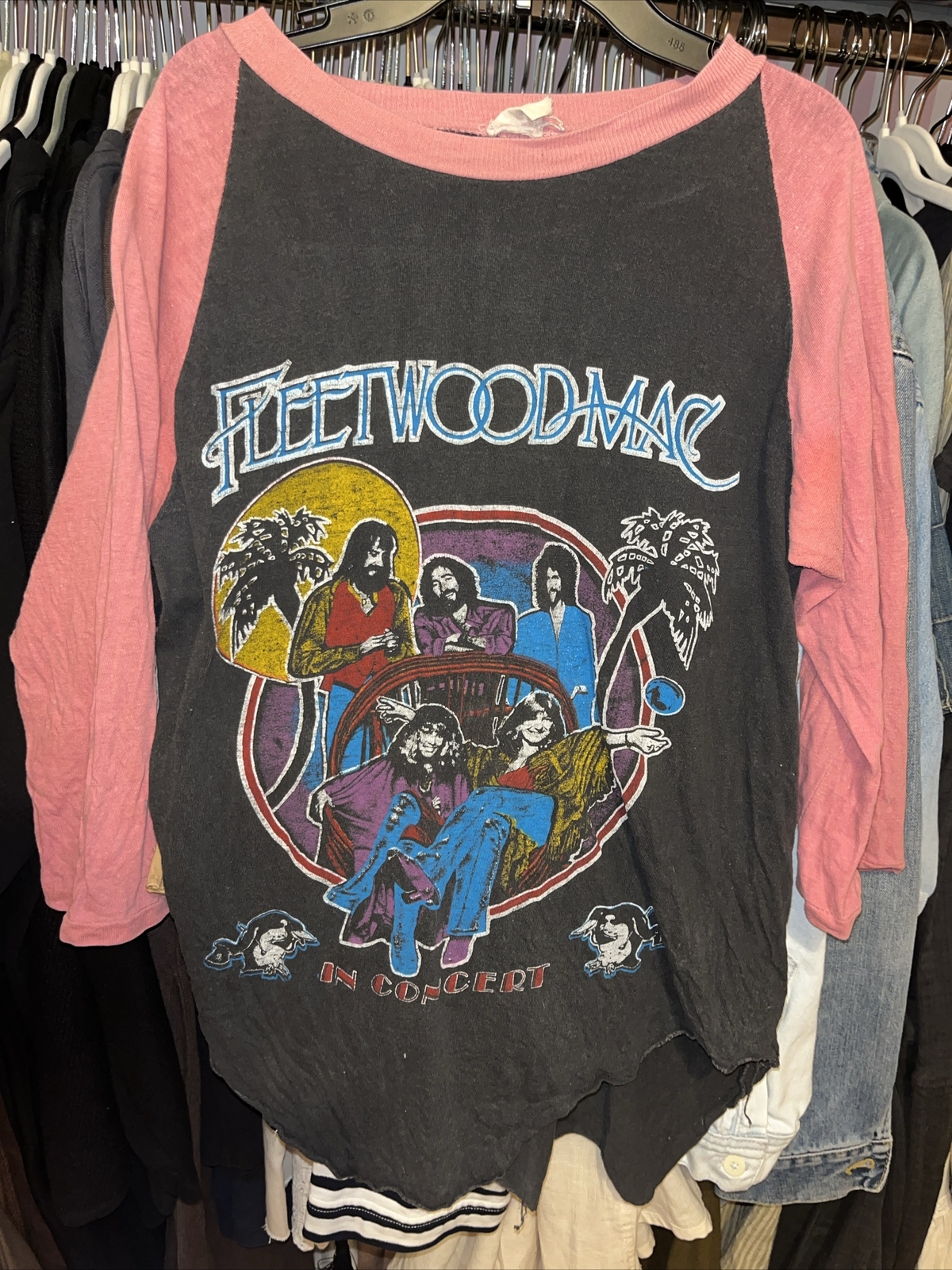 Vintage Fleetwood Mac Raglan Baseball Tee M L Mirage … Gem
