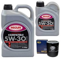 MotoröL Set SAE 5W-30 Plus Meguin 6 Liter + ÖLfilter FüR Audi Skoda VW Passat