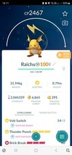 Raichu ( Maxed Out To Level 50 ) ( Two Charged Moves ) Pokemon Tr@de Go
