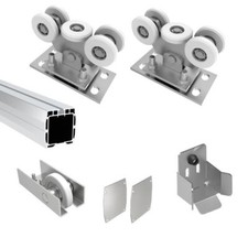 Bodenführung-Set Aluminium 90x95mm Bausatz Laufwerk freitragend, Schiebetor 4m