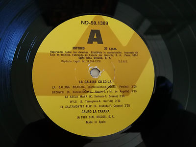 GRUPO LA TARARA LA GALLINA CO-CO-UA LP VINILO 12'' G+/VG 1978 DIAL DISCOS