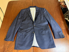 SUITSUPPLY Blue Herringbone Sport Coat Suit Blazer 42R Super 110s Wool