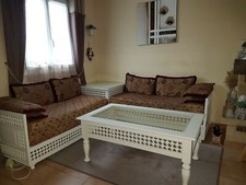 Salon marocain blanc bon état 