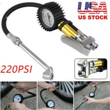 Pro Air Tire Inflator with Dial Gauge Dual Chuck Tire Ball Bike Inflator 220 PSI