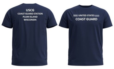 PLUM ISLAND COAST GUARD STATION*WISCONSIN*2-SIDED PERFORMANCE POLYESTER SHIRT