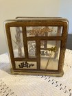 70's Lucite Napkin Holder w/ Seeds Embedded Inside Lucite Retro Design 6x6x3 — photo 4