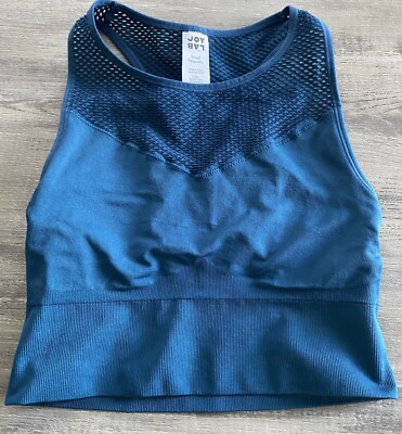 JoyLab~Seamless~High Neck~Longline~Activewear~Sports Bra~size S~Royal Blue