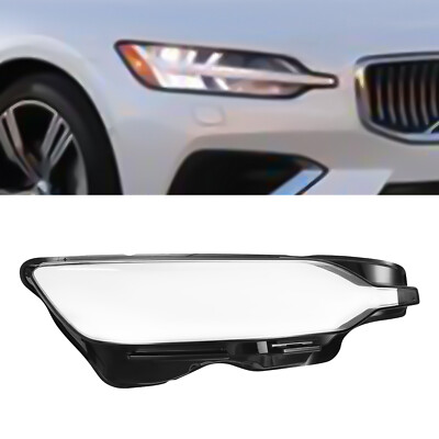 For Volvo S60 2019-24 Clear Headlight Lens Headlamp Glass Cover Passanger RH