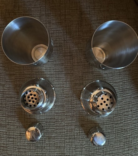 Ketel One Vodka Cocktail Shakers Barware Stainless Steel Chrome Set Of 2 - Picture 2 of 5