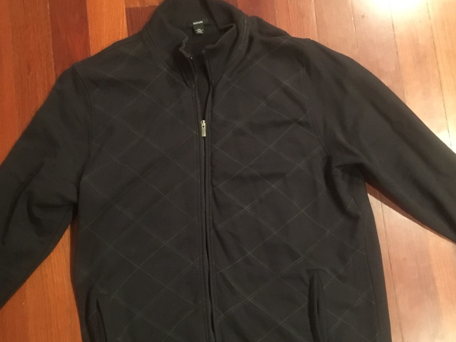 Veste En Polaire Alfani Pour Homme - Taille 2XL, Fermeture éclair, Couleur Noire à Rayures