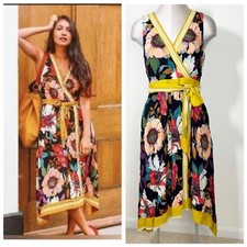 Anthropologie Maeve Botanica Faux Wrap Dress Size 4 Floral Print