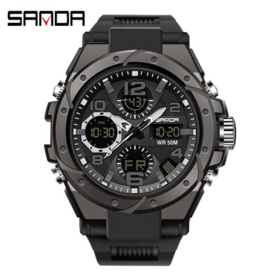 Sport Men's Digital Chronograph Resin Strap Watch