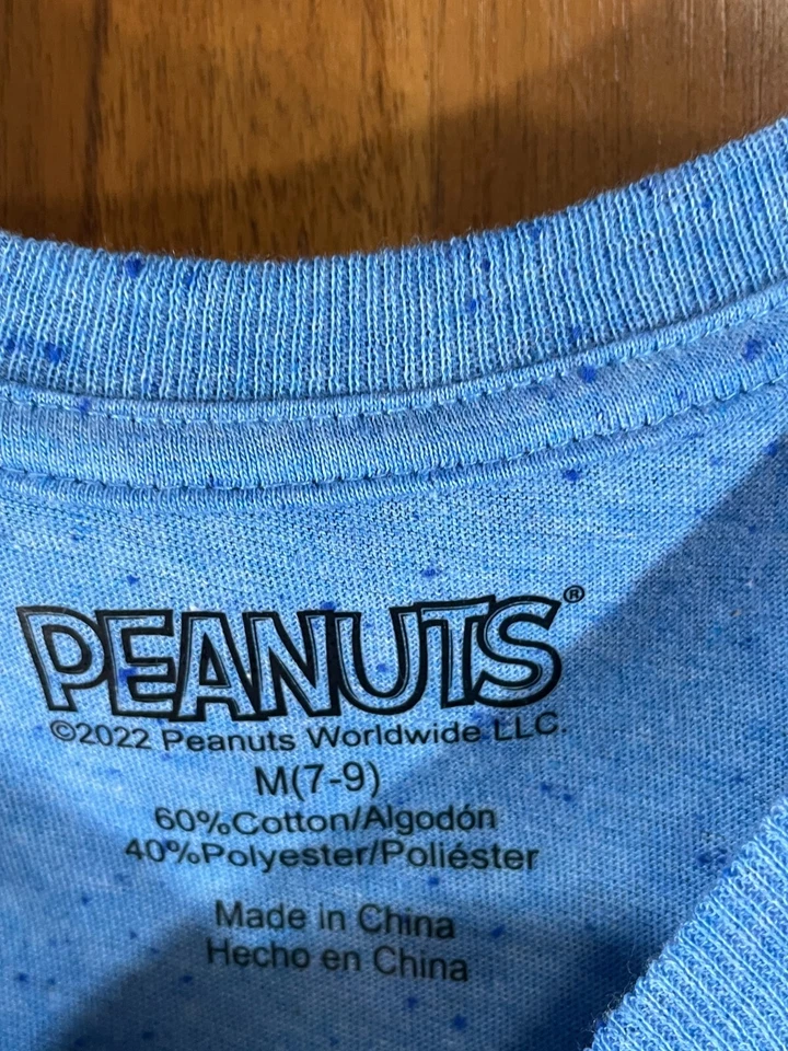 Camisa sin mangas Peanuts Snoopy and Friends azul jóvenes niños niños talla M (7-9) Foto 2 de 4