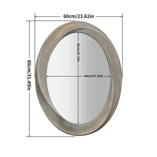 Antique Wall Mirrors Oval Makeup Mirror Beveled Frame Accent Mirror Home Decor - Picture 13 of 13