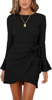waffle crew neck long sleeve dress Monogrammed Waffle Dress