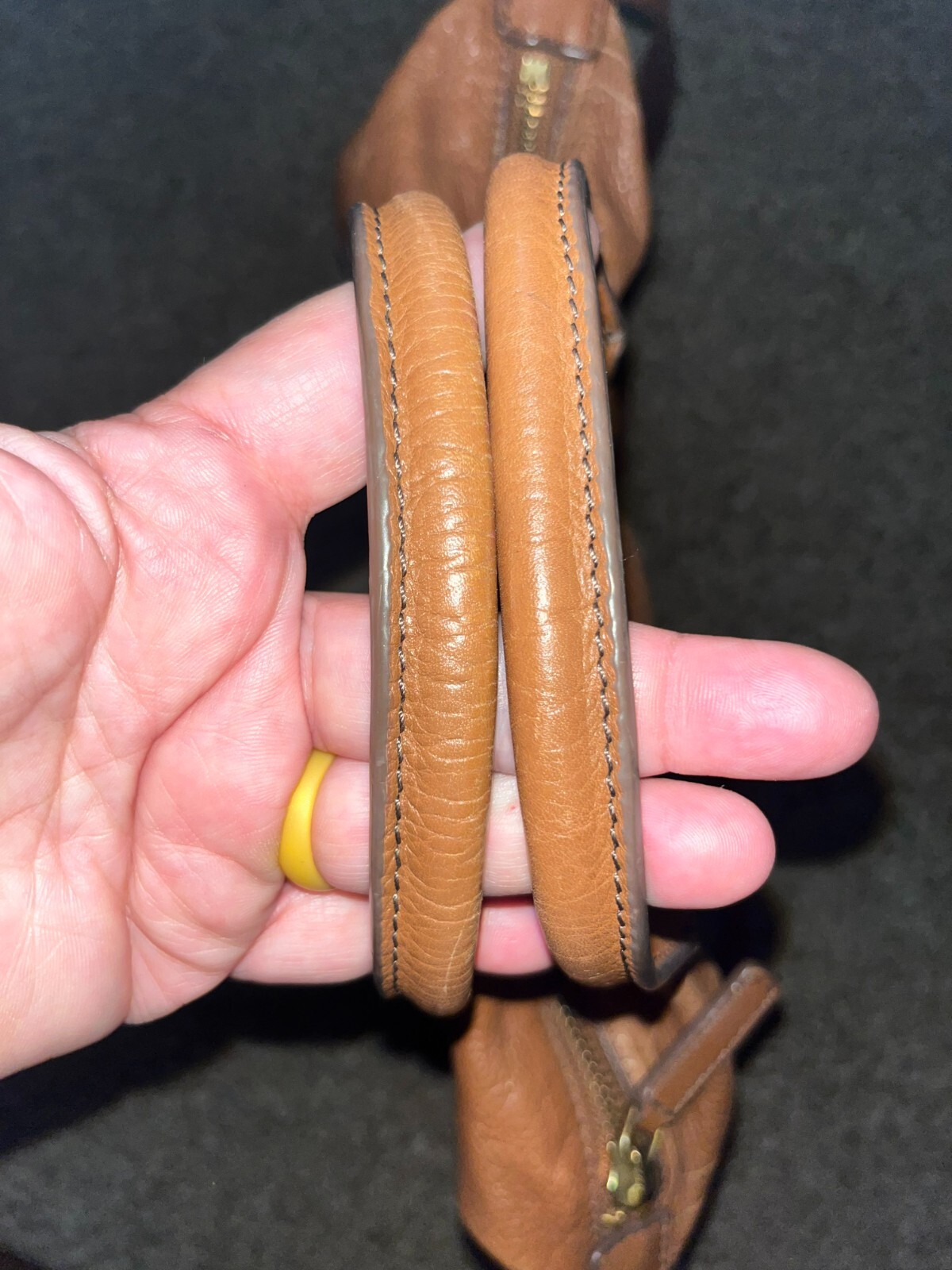 Fossil Medium Brown Leather Embossed Geometric Pa… - image 6