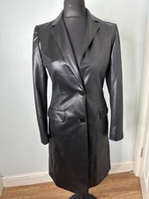 Kit Vintage Black Longline Tailored Light Weight Jacket Coat Size 10/ 36 #b69