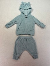 Carter's Toddler Boy 2-Piece Hoodie  Jogger Blue Zipper up Pull up Pants