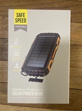 42,800 MAH Mregb SAFE SPEED-SOLAR POWERED-WATERPROOF-CHARGING BANK w/FLASHLIGHT