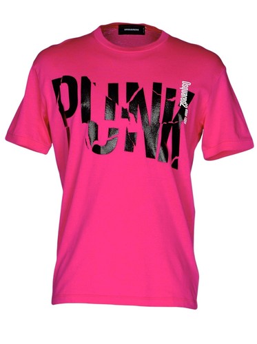Hot Pink Fuchsia PUNK Graphic Print T 