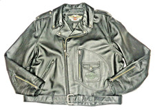 HARLEY DAVIDSON THICK LEATHER JACKET D POCKET USA MADE RIDE CAPTAIN XXL 2XL 69