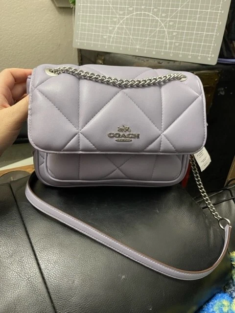Silver coach crossbody purse hot sale