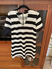 Sans Souci Womens Dress Size S White Striped Nautical Summer Sun