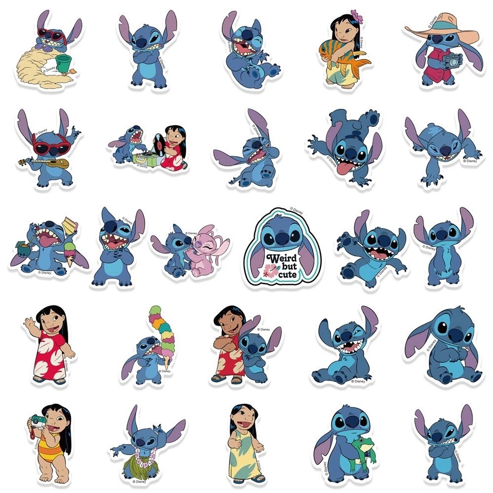 +50 Pcs Disney Cute Lilo And Stitch Stickers Car Skateboard Luggage Suitcase NEW - Image 3 of 4