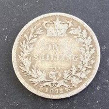 1872 Queen Victoria young Head One Shilling ,925 silver.