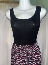 NWT Daisy Fuentes 'Summer Zen' 'Begonia combo' colors Sleeveless Maxi Dress L
