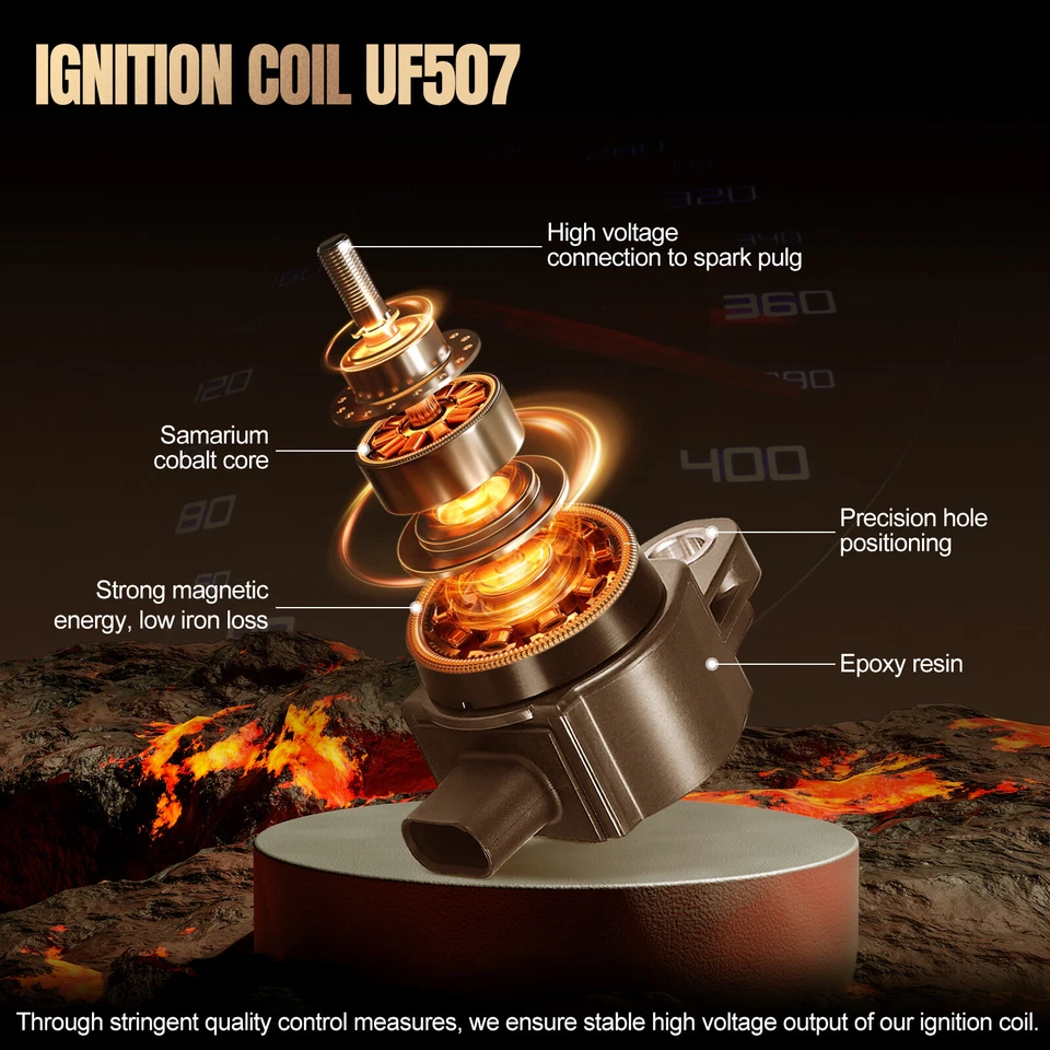 Paquete de 4 bobinas de encendido para Toyota Camry 2010-2017 Toyota RAV4 2009-2018 2,5 L l4 Foto 4 de 4