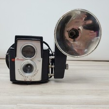 Vtg Antique Kodak Brownie Starflex Camera Kodalite Midget Flasholder Untested