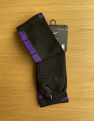 purple and black nike elite socks