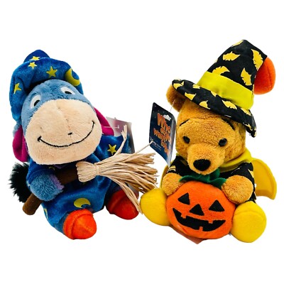 Disney Store Exclusive Halloween Winnie The Pooh & Eeyore Plush