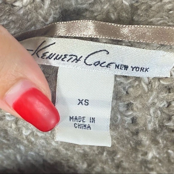 Kenneth Cole желтовато-коричневый трикотаж рубашка рукав на пуговицах кардиган размер XS - Изображение 2 из 4