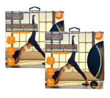 (2) 2 Pack Aduro Sport Dual Sided Exercise Gliding Discs For Core & Flexibility