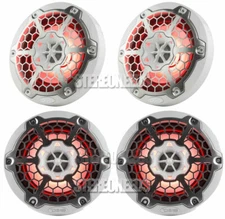 4x DS18 NXL-6M/WH HYDRO White 6.5" 600 Watt 4 Ohm 2-Way Marine Speakers RGB LED