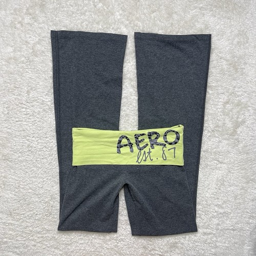 Aeropostale Fold Over Leggings Y2K Small Bootcut Flared Cheetah Yoga